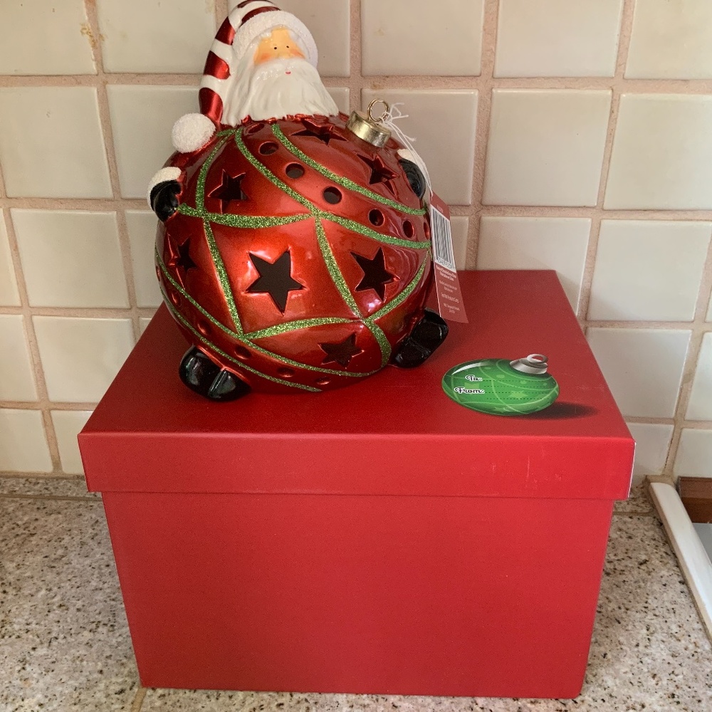 NIB SANTA Luminary With Flameless Candle